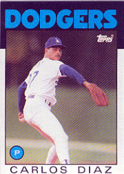 1986 Topps Baseball Cards      343     Carlos Diaz